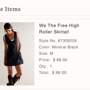 We The Free People 100% Cotton High Roller Skirtall Denim Mineral Black M